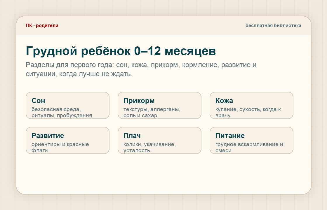 Пример раздела для родителей грудного ребёнка